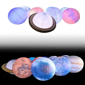 Надувные шары со светодиодной подсветкой, украшение для вечеринки с изображением планеты, земли, Луны, Юпитера, Сатурна, урана, Нептуна, ртути