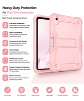 Çocuklar İçin Uygun Okul Tableti Kılıfı iPad 11. Nesil A16 11 İnç iPad 10. Nesil 10.9 Kılıfı Kalem Tutucu ve Standlı