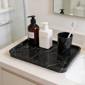 Plateau de rangement et décoratif de luxe en marbre noir naturel, style Art déco, pour la <span class=keywords><strong>maison</strong></span> - Product Image 6