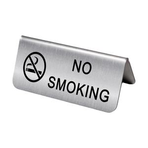 Letrero de acero inoxidable con texto personalizado, marcador de escritorio de metal cepillado para no fumar reservado o número de mesa <span class=keywords><strong>en</strong></span> cafetería, hotel, restaurante - Product Image 4