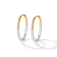 Nagosa style minimaliste 18k or vermeil 925 argent sterling deux tons boucles d'oreilles créoles femmes bijoux