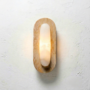 Marble Wall <b>Sconce</b> Oval Wall Lamp Natural Stone <b>Light</b> for Bedroom Bathroom Hotel Corridor - Product Image 1