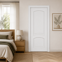 Porte intérieure peinte en blanc, design arqué à 2 panneaux, panneaux moulurés encastrés, porte classique, taille personnalisée pour la maison