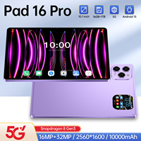 Tablet PC High Performance Pad 16 Pro 10.1 inci 16GB+1TB Android 15 Wi-Fi GPS Face Unlock Dual SIM Global 5G