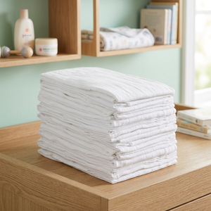Essuie-vaisselle rectangulaire en coton blanc tissé, couleur unie, lavable en machine, hypoallergénique, écologique, ultra doux - Product Image 1