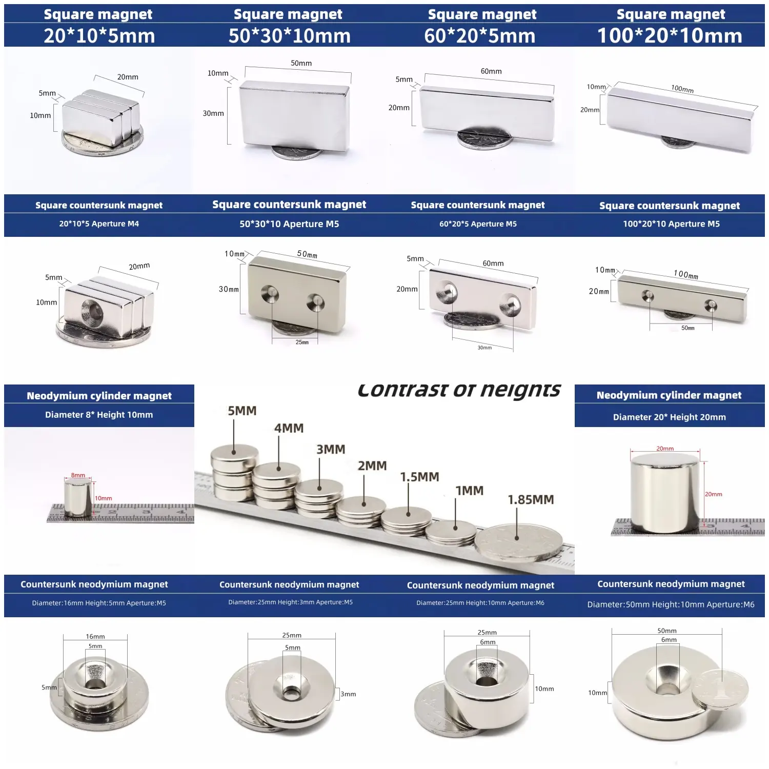 Kustomisasi magnet neodymium magnet bumi langka untuk magnet neodymium n52