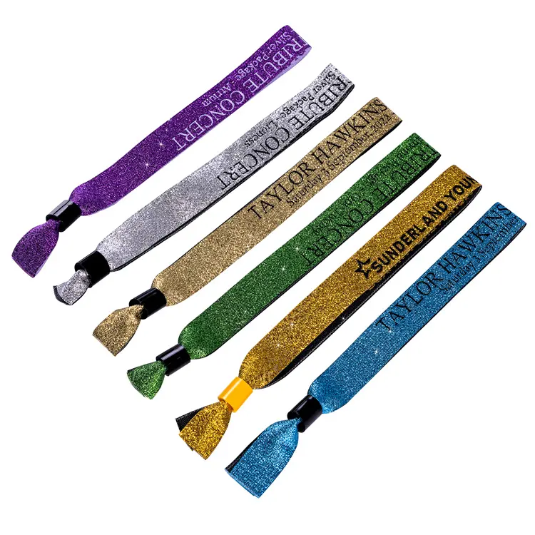 Festa Logotipo Personalizado Barrel Lock Custom Woven Wristband Jacquard Logotipo Personalizado Promoção LX Wrist Bands 15mm