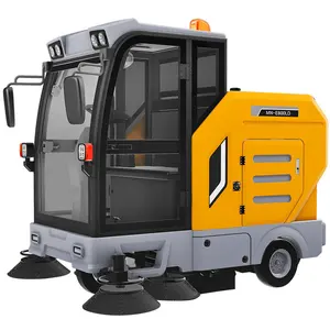 New Ride-On Electric Road Street Sweeper Cleaning Truck with Water Tank for Restaurants Farms High-Performance Motor