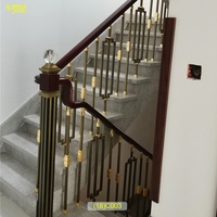 Rampe de terrasse en laiton de style minimaliste moderne, main courante d'escalier amovible pour villa avec balustrades et main courantes de style chinois