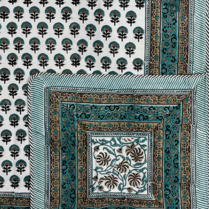 100% Jaipur Handmade Soft Cotton Single <b>Bed</b> Dohar Breathable Traditional Hand <b>Block</b> Printed Cotton Reversible Handcrafted Dohar - Product Image 1