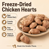 Paitei Cœurs de poulet lyophilisés, pure viande, friandises pour chiens et chats, riches en protéines, sans céréales, faibles en gras, fabriqués en Chine 100%