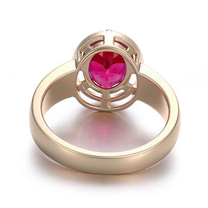 PROVENCE Jewelry ring Certified included 2.5carat lab RUBY ring Couple's unisex daily commemorative ring real <b>solid</b> gold ring - Product Image 2