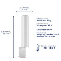 Antenne MIMO extérieure longue portée SW-420 698-2700 MHz, antenne baril 4G 5G, double interface TS9 CRC9, carte réseau routeur