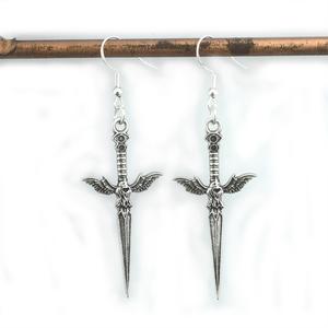 Boucles d'oreilles gothiques en forme de croix, d'épée, de poignard, de corbeau d'Odin, bijoux de guerrier <span class=keywords><strong>viking</strong></span> - Product Image 1