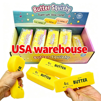 Entrepôt USA 4oz Jouet Squishy en forme de beurre, à remontée lente, sans rebond, rempli de vaseline