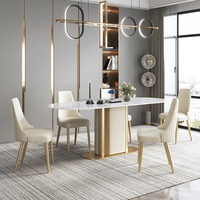 Restaurant de luxe nordique Tables de cuisine à domicile rembourrage en cuir PU chaise de salle à manger moderne à dossier haut pour ensemble de meubles de salle à manger