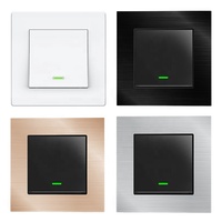 15A 1/2/3 Gang EU/UK filo neutro opzionale nero Tuya Smart Wifi/Zigbee 240V interruttore a pulsante Smart Home interruttori a parete