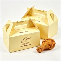 Boîte alimentaire en papier kraft en gros, emballage gaufré laminé mat pour frites et poulet frit, recyclable