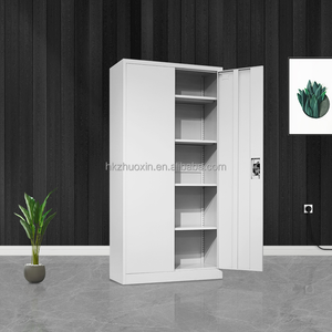 2-door Metal Storage Cabinet Steel <b>Filing</b> Cabinet with Adjustable Shelves 3 Point Lock - Product Image 4