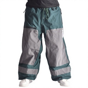 Pantalones de esquí impermeables y transpirables con bloques de color para hombre, talla grande, cierre de cremallera, poliéster y nailon, para snowboard de estilo libre, para bebés. - Product Image 1