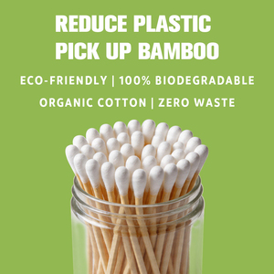 Hisopos de Bambú con Puntas de Algodón 100% Puro, Biodegradables, Libres de Plástico, Hisopos de Doble Cabeza para Limpieza de Oídos y Cuidado Personal - Product Image 3