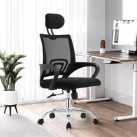 Chaise de bureau ergonomique en maille avec accoudoirs fixes pour personnes en surpoids, cadre noir et blanc, inclinaison et levage électriques, design moderne