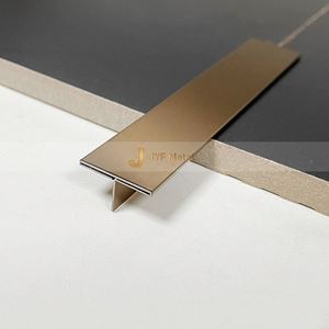 Profil décoratif de haute qualité en forme de T, en acier inoxydable de qualité 304, pour carrelage, murs d'appartement, durable, imperméable, facile à poser - Product Image 2