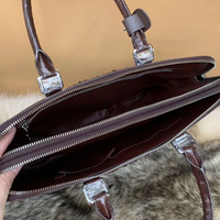 Sacs en cuir véritable de haute qualité avec logo personnalisé, sacs en cuir de crocodile, porte-documents en cuir véritable pour homme, sac de voyage, sac de bureau