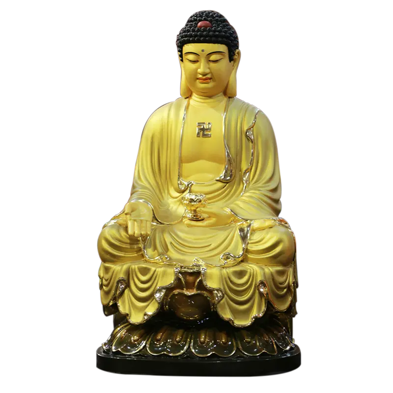 البرونزية المذهبة أميتابها تمثال بوذا Buddha Sakyamuni Rulai تمثال بوذا