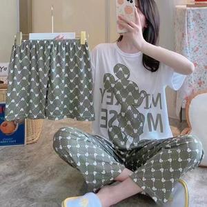 <span class=keywords><strong>Pigiama</strong></span> <span class=keywords><strong>donna</strong></span> estate pantaloni a maniche corte Set 3 pz Homewear Cartoon Casual <span class=keywords><strong>pigiama</strong></span> coreano vestito fresco morbido latte pigiami di seta - Product Image 2