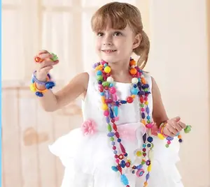 儿童工艺品和diy玩具流行珠珠宝制作工具包玩具流行珠流行玩具女童幼儿1-3 2-4岁