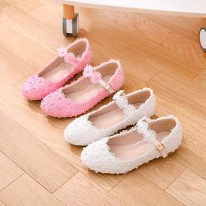 Chaussures Mary Jane en dentelle blanche pour filles, chaussures habillées, bout rond, dentelle florale, chaussures plates pour les mariages et les spectacles - Product Image 3
