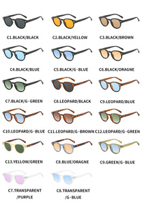 Chất Lượng Cao Biểu Tượng Tùy Chỉnh Văn Học Cổ Điển Nhỏ Khung Vòng Kính Mát Uv400 Đơn Giản Cổ Điển Nhiều Màu Gradient Đinh Tán Kính Mát - Product Image 6