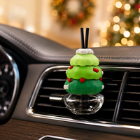 Diffuseur de voiture de Noël 10 ml, flacon compte-gouttes en verre avec couvercle en cristal, diffuseur de parfum à suspendre