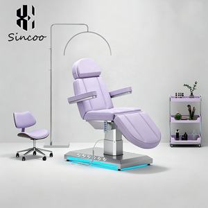 Modern <b>Adjustable</b> Spa Facial Lash Bed Stainless Steel Frame 3 Electric Motors High-Density Sponge Beauty Bed for Beauty Salon - Product Image 4