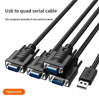 Câble série personnalisé USB 2.0 à 4 ports 9 broches RS232 DB9 RS232 vers USB2.0 FTDI câble convertisseur de puce pour ordinateur tablette décodeur