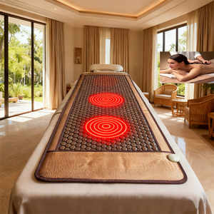 Pop Relax Spa Hot Stone Gezondheidszorg Koreaanse Infrarood Verwarming Pad Verlichten Pijnmat Thermische <span class=keywords><strong>Jade</strong></span> <span class=keywords><strong>Massage</strong></span> Bed Toermalijn Matras - Product Image 1