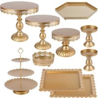 Ensemble de 10 supports à gâteaux, décoration de table de dessert d'anniversaire, style européen, fournitures de présentation