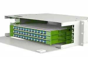 ODF de puerto de 12 núcleos de montaje en rack OEM con bandeja de empalme Marco de distribución de fibra óptica Panel de conexión de fibra óptica ODF
