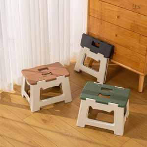 HALO Foldable Plastic Stool <b>Small</b> <b>Folding</b> <b>Step</b> Stool with Handle Hole Lightweight Collapsible Space Saving PP Stool OEM ODM - Product Image 5