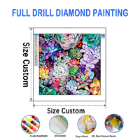 Peinture Diamant Personnalisée Fleurs Kits de Peinture Diamant DIY 5D Perles de Résine Décoration Murale Artistique
