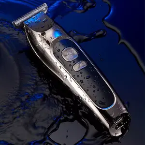 Máquina de cortar cabelo barbeiro profissional sem fio, barbeador elétrico com lacunas zero, máquina de corte e entalhe de 0 mm