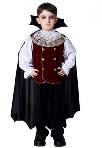 Costume da <span class=keywords><strong>Dracula</strong></span> per Bambini con Mantello Foderato in Rosso per Halloween - Product Image 4