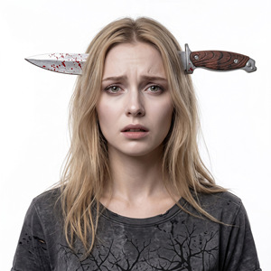Serre-tête d'Halloween, accessoires de tête, ornements d'Halloween, simulation de couteau tranchant, boucle de tête en forme de couteau de cuisine, coiffe de déguisement - Product Image 2