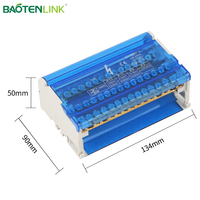 BAOTENLINK 415 4*15 6 pôles 200A, bornier de barrette DIN en nylon PA66 ignifuge à connexion par vis, rail DIN NS 35, bloc d'alimentation