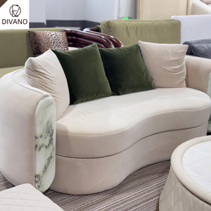 Customizable Velvet Luxury Chair Foshan Boutique High End Furniture With Marble Base DVSOFA1 Bespoke Material a Stunning - Product Image 2