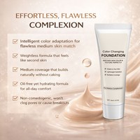 Fond de teint liquide changeant de couleur 30 ml, hydratant, SPF, longue tenue, base de maquillage pour peaux claires à moyennes, OEM, étiquette privée personnalisée