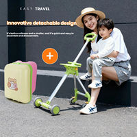 Valise à roulettes pour enfants de 20 pouces, siège pour enfant, valise de voyage en ABS, ultra-légère, imperméable, avec roues à frein
