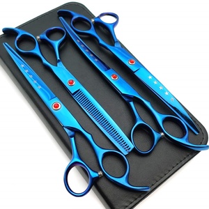 Bán buôn chuyên nghiệp thép không gỉ cong Pet chải chuốt kéo VG10 bộ có thể gập lại Dog tóc Cắt Shears - Product Image 2