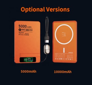 <span class=keywords><strong>Batterie</strong></span> <span class=keywords><strong>externe</strong></span> ultra-fine 10000 mAh avec logo personnalisé, charge magnétique, support et charge rapide sans fil - Product Image 2